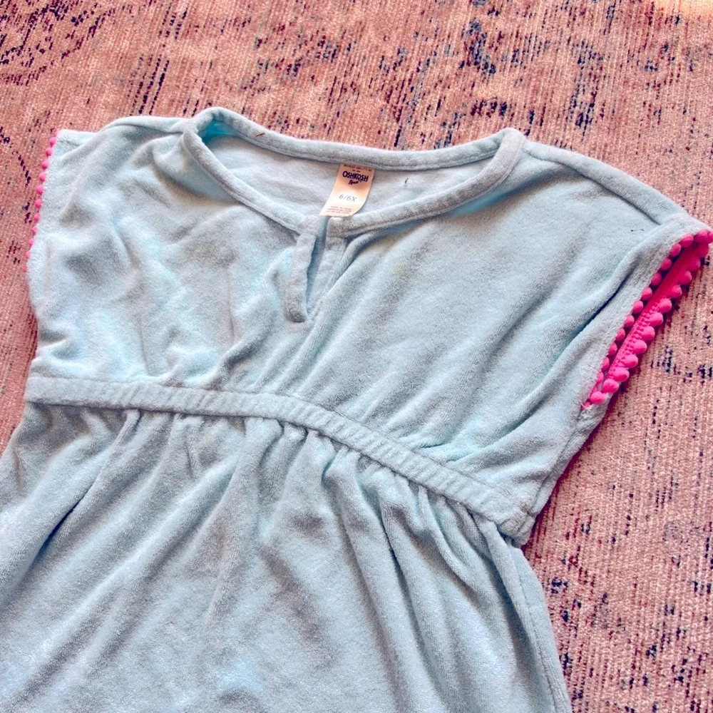 OshKosh B'gosh Blue and Pink swim cover up with V-Neck